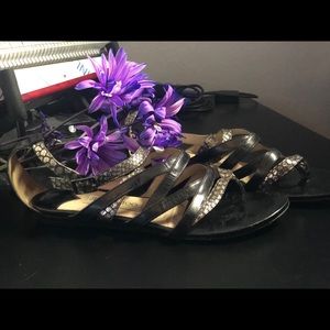 Jimmy Choo Leather Gladiator Sandals, Size 37.5